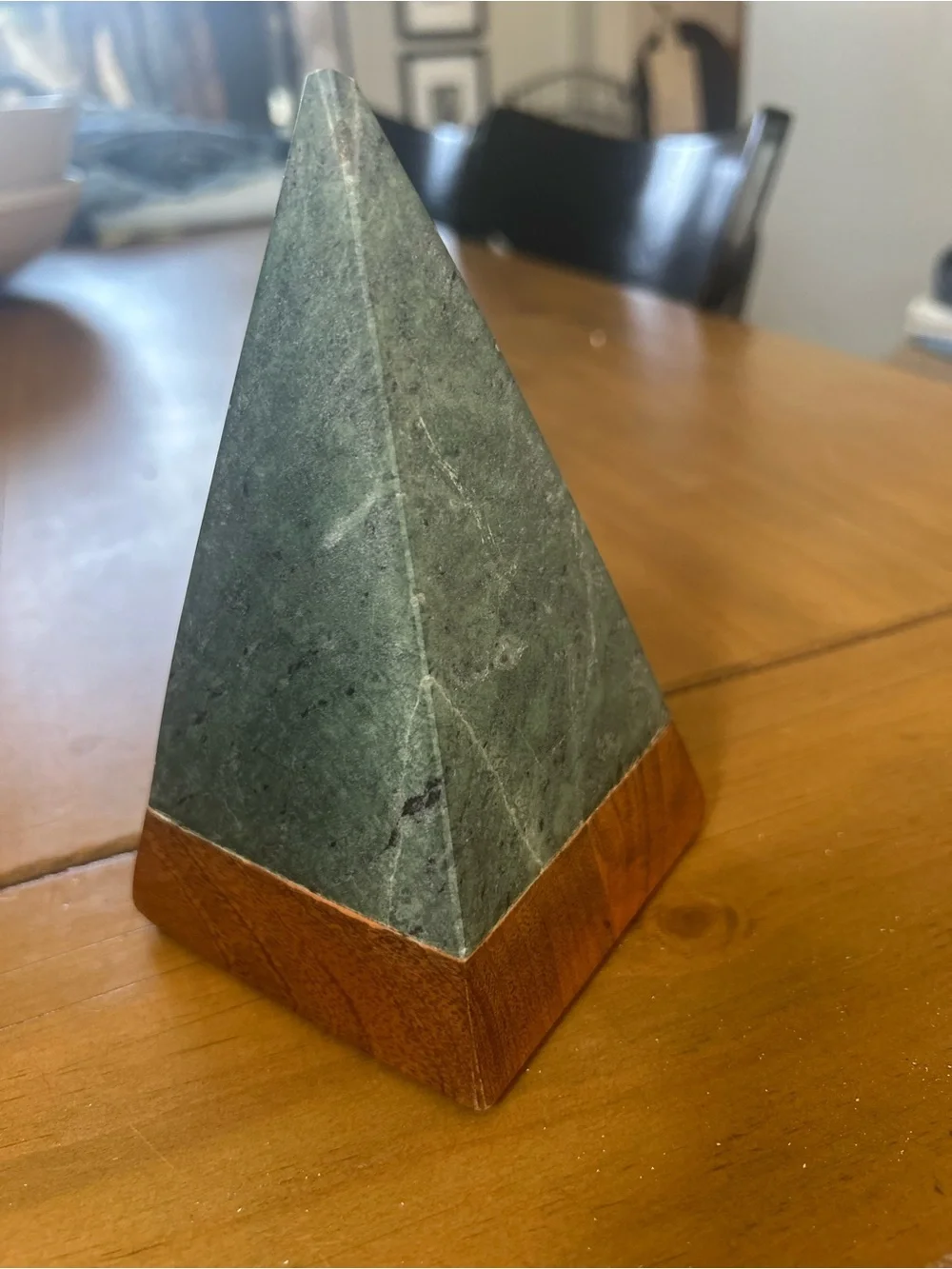 NWT Threshold Wood and Marble Accent Triangle Tree Medium size 6.5 in